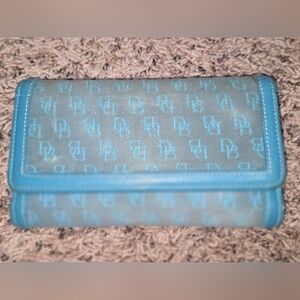 Vintage Dooney & Bourke Signature Jacquard Continental Trifold Wallet